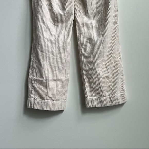 J Crew Factory Wide-leg corduroy trouser Women's Size 10 Tall Ecru Cream Preppy - Picture 10 of 13